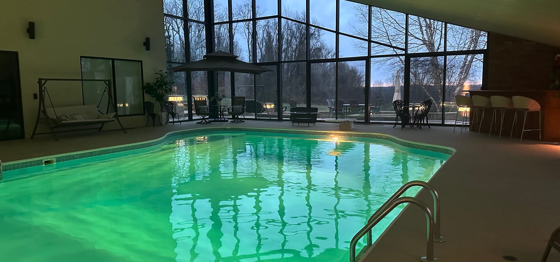 An Indoor Pool, Open to the Surroundings.