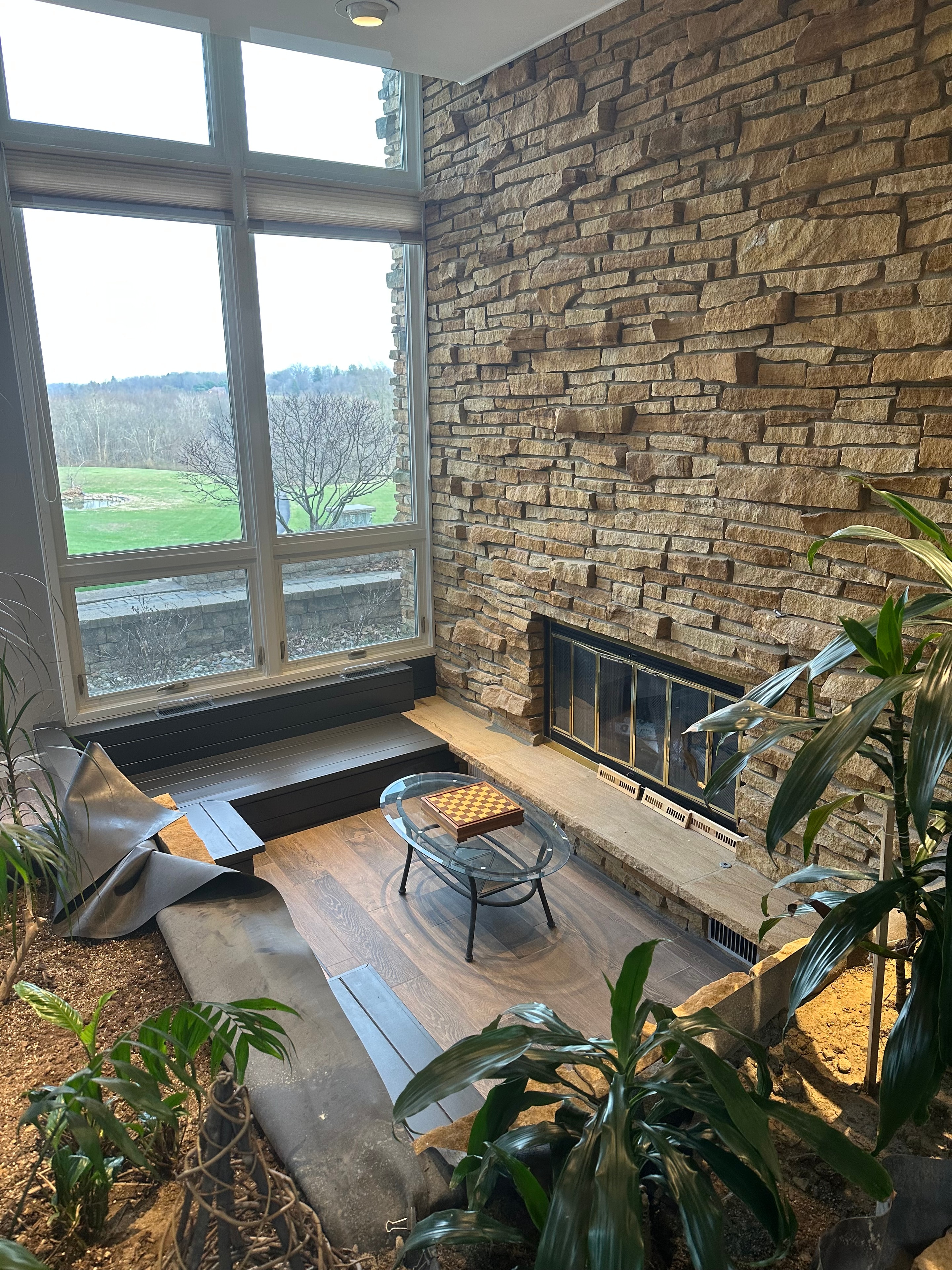 Stone terrace outdoor living
